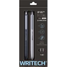 Wrıtech W-0156 Metal Up Siyah-Beyaz Gövde 0,7Mm Mavi Jel Kalem - 2Li