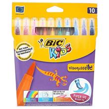 Bic Vısa Fırça Uçlu Keçeli Boyama Kalemi 10Lu Paket