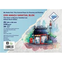 Art Liva Sanatsal Resim Defteri Dokulu Sulu Teknik A5 250Gr 20 Yp