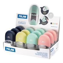 Mılan 4714112 Capsule Kalemtraş/Silgi(Sılver) - 12Adet