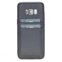 Samsung Galaxy S8 Uyumlu Deri Kartlıklı Arka Kapak Uccc Mavi