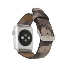 Apple Watch Uyumlu Deri Kordon 42-44-45Mm Kamuflaj Bej