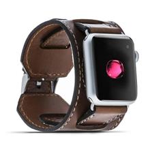Apple Watch Uyumlu Deri Kordon 38-40-41Mm Cuff Taba