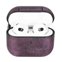 Apple Airpods 3.Nesil Uyumlu Deri Kılıf Juni Aa7 Mor