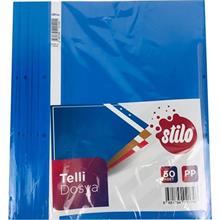 Stilo A4 Plastik Telli Dosya Mavi 50Li Paket