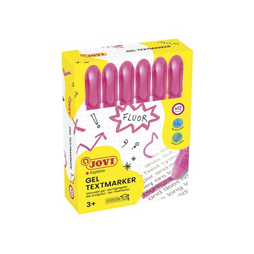 Jovı 1816 Jel Stik Fosforlu Kalem Pembe - 12Li Kutu