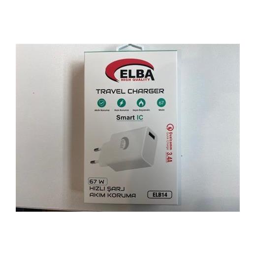 Elba Elb14 Elb-67W Usb 67W 3.4A Hızlı Şarj Akıllı Koruma -Isıya Dayanıklı Ev Şarj Kafa