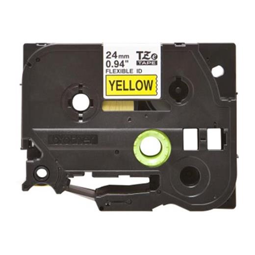 Brother Tze-Fx651 24 Mm Sarı Üzeri Siyah Esnek Laminasyonlu Etiket