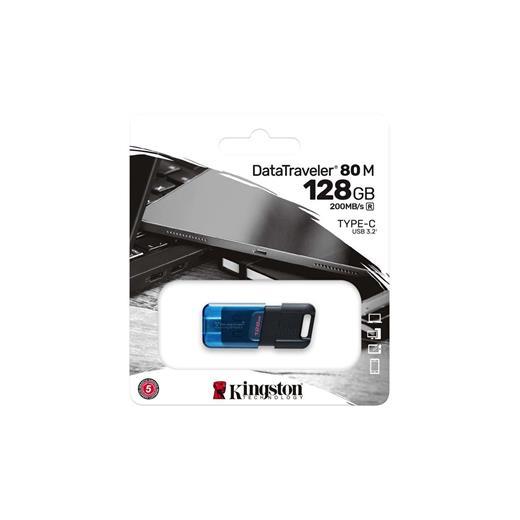 Kingston Dt80M-128Gb 128Gb Datatraveler 80 M 200Mb-S Usb-C 3.2 Gen 1 Type-C Flash Bellek