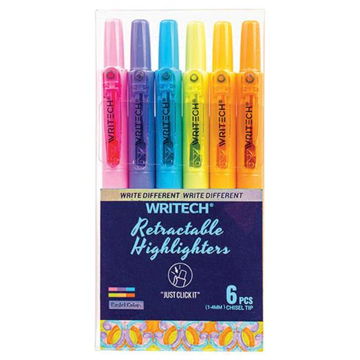 Wrıtech W-805S Basmalı Fosforlu Kalem Pastel 6 Renk - 6Lı