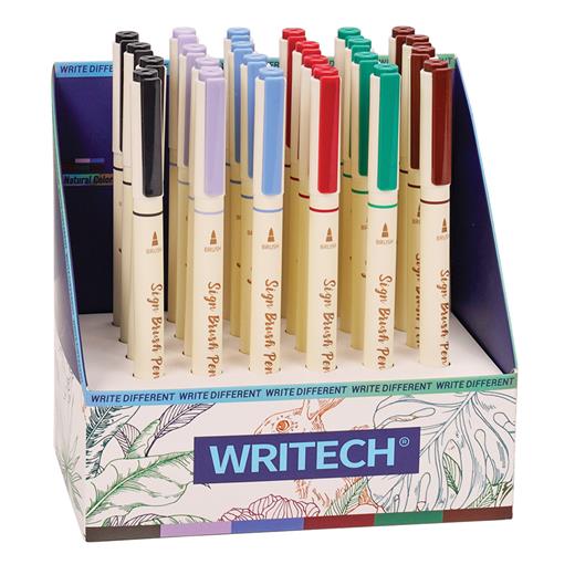 Wrıtech W-827 Fırça Tip 6 Renk Keçeli Kalem - 24Lü Set