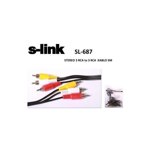 S-Link Sl-687 3Rca To 3Rca 5Mt Kablo