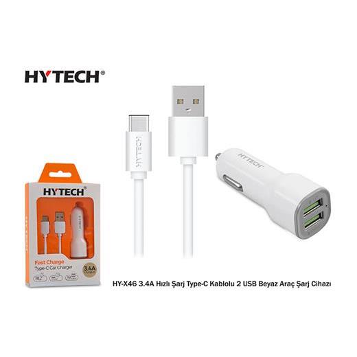 Hytech Hy-X46 3.4A Hızlı Şarj Type-C Kablolu 2 Usb