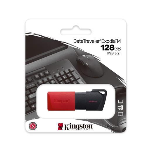 Kingston Dtxm-128Gb 128Gb Usb3.2 Gen1 Datatraveler Exodia M (Black + Red) Flash Bellek