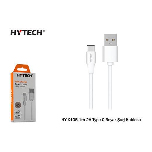 Hytech Hy-X105 1M 2A Type-C Beyaz Şarj Kablosu