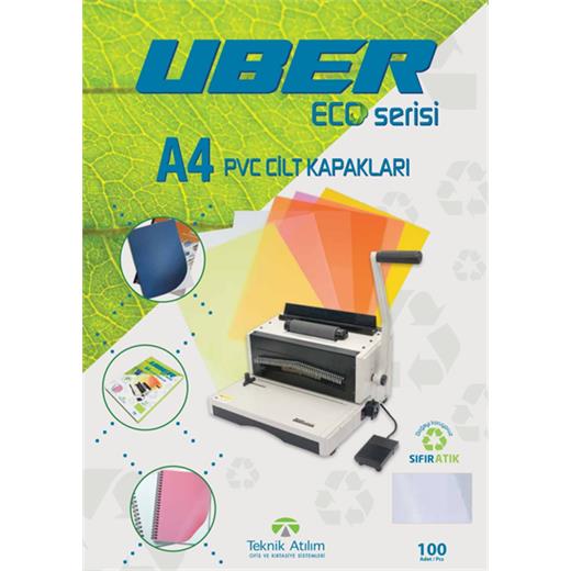 Uber A4 Şeffaf Pvc Cilt Kapakları - 100Adet