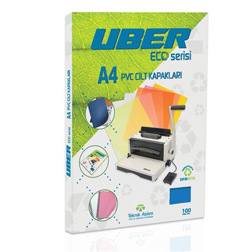 Uber A4 Opak Mavi Pvc Cilt Kapakları - 100Adet