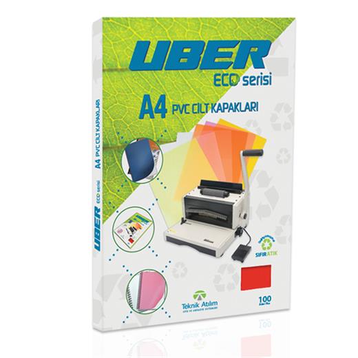 Uber A4 Opak Kırmızı Pvc Cilt Kapakları - 100Adet