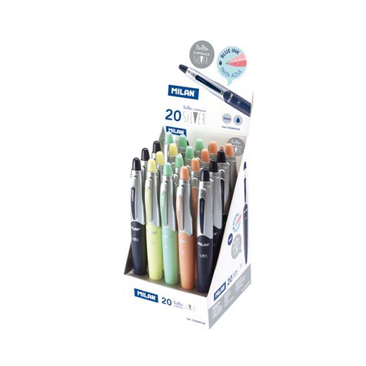 Mılan 1765649120 Sılver Mavi Tükenmez Kalem - 20Adet