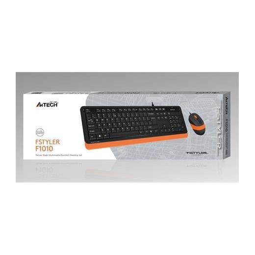 A4 Tech F1010 Q Usb Turuncu Fn-Mm Klv+Optik Mouse Set