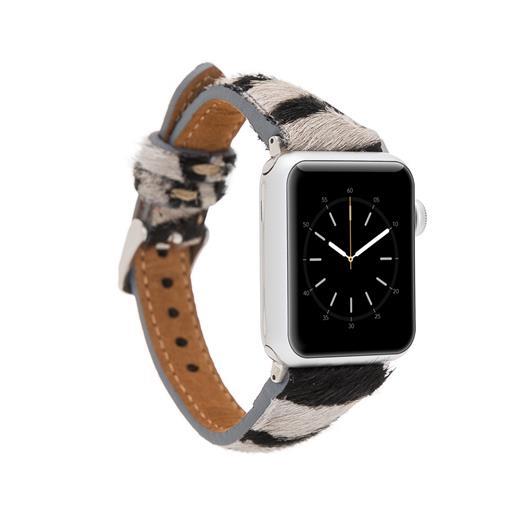 Apple Watch Uyumlu Deri Kordon 38-40-41Mm Slim Zebra