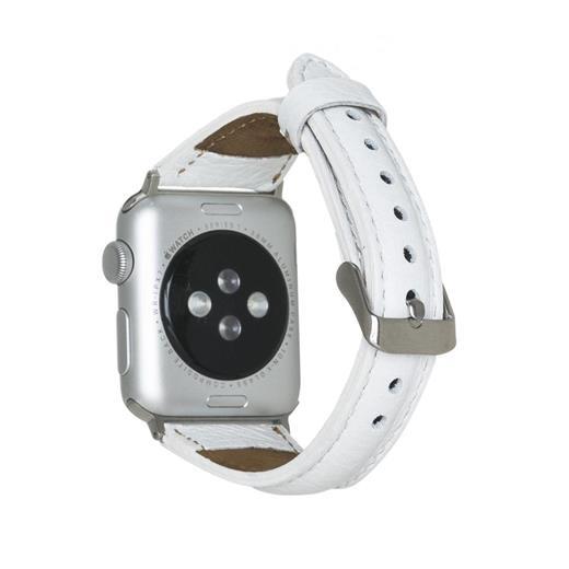 Apple Watch Uyumlu Deri Kordon 38-40-41Mm Slim F3 Beyaz