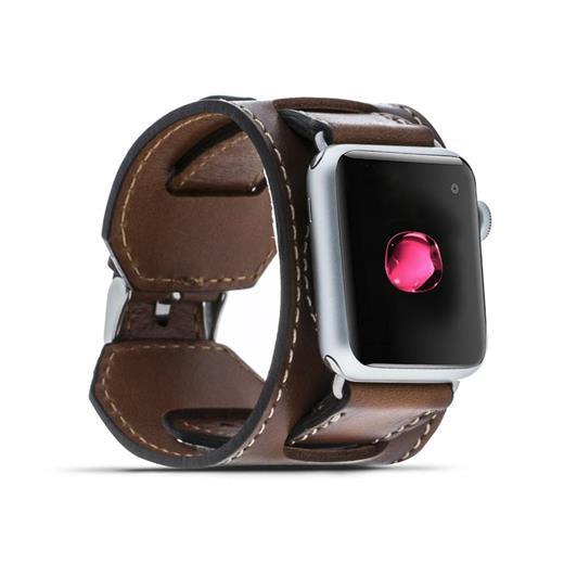 Apple Watch Uyumlu Deri Kordon 38-40-41Mm Cuff Taba