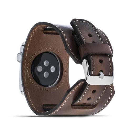 Apple Watch Uyumlu Deri Kordon 38-40-41Mm Cuff Taba