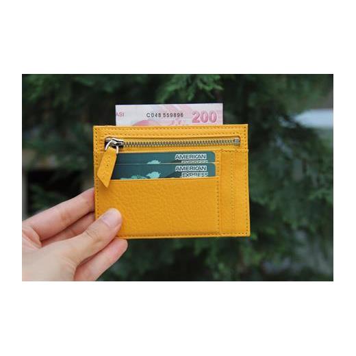 Zip Deri Fermuarlı Kartlık Zpch Fl12 Sarı