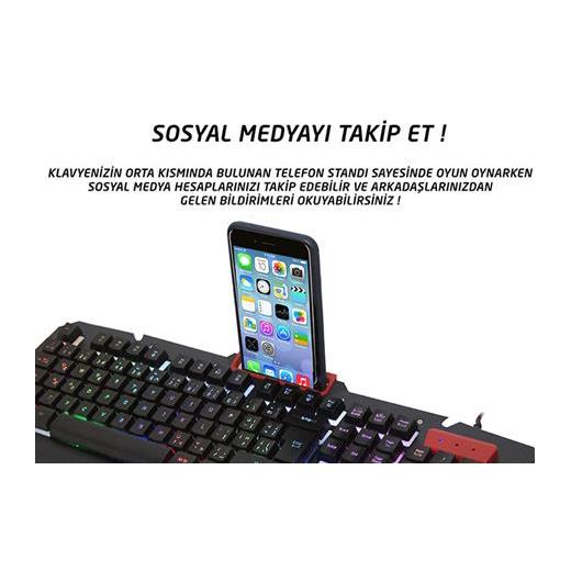Everest Kb-R800 Metafor Usb Gökkuşağı Aydınlatmalı Q Metal Yüzey Gaming Oyuncu Klavyesi