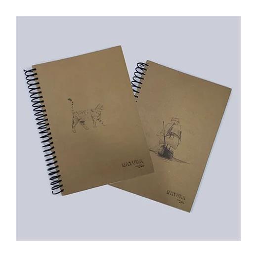 Art Liva 17X24 Naturel Sert Kapak Spiralli Defter Kareli 80 Yp.