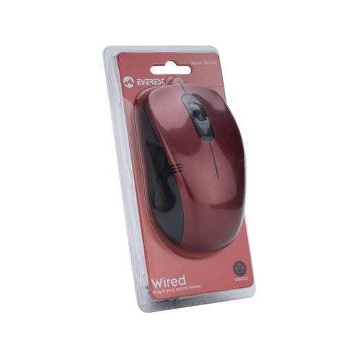 Everest Sm-258 Usb Kırmızı 1200Dpi Optik Kablolu Mouse