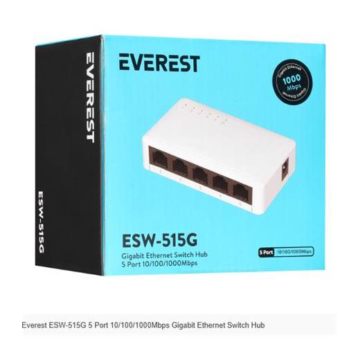 Everest Esw-515G 5 Port 10-100-1000Mbps Gigabit Ethernet Switch Hub