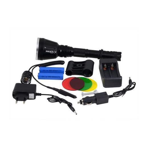 Polıce Ps-93 T6 Led Tüfek Aparatlı Şarj Edilebilir(3 Renkli Cam)