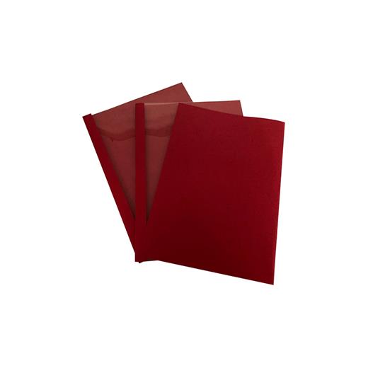 Mapicover-1,5Mm Isısal Kapak Şeffaf+Karton Kırmızı 100 Ad.