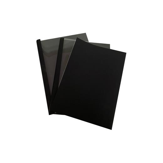 Mapicover-12 Mm Isısal Kapak Şeffaf+Karton Siyah 50 Ad.